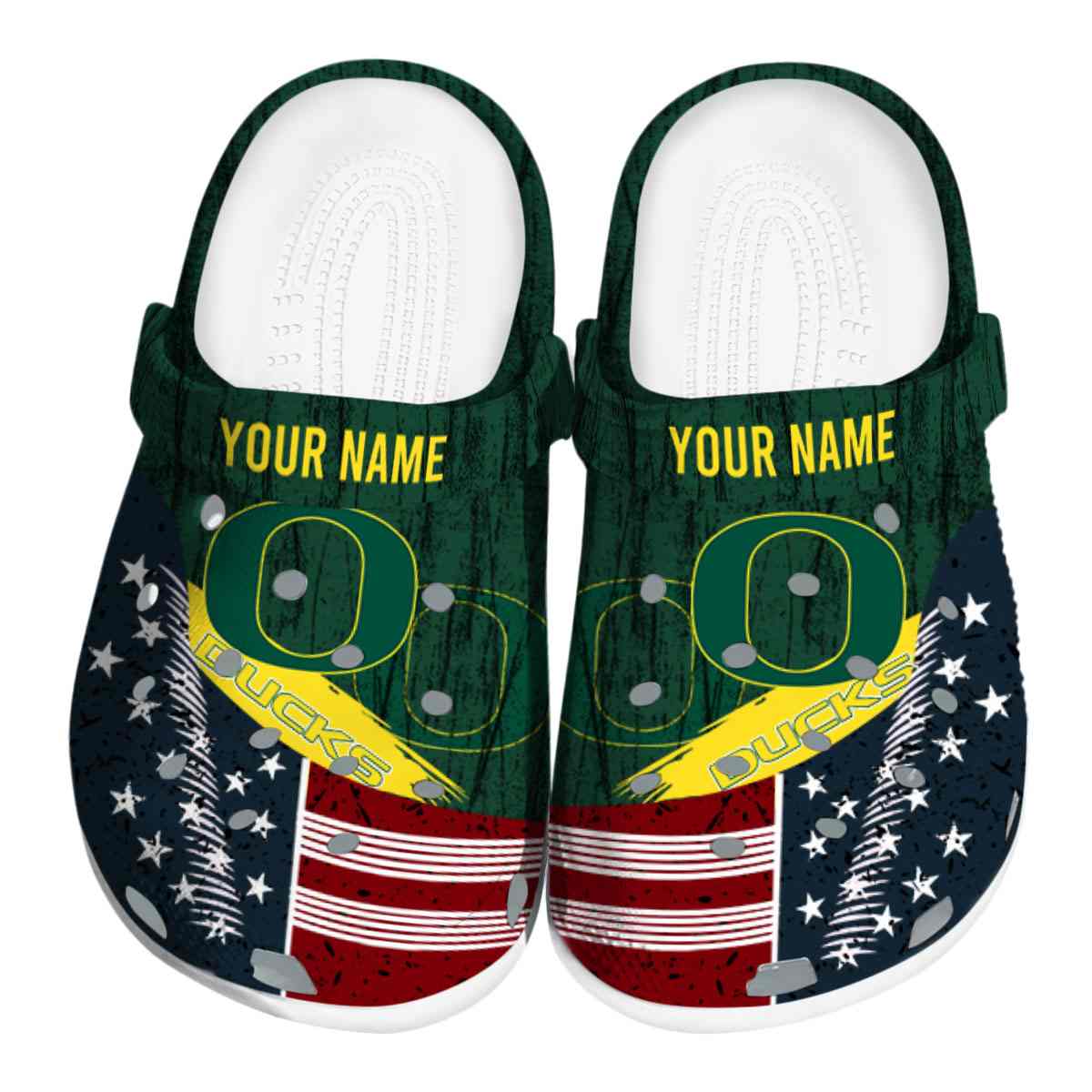 Oregon Ducks NCAA Sport Crocs Crocband Clogs Shoes Comfortable For Men Women and Kids