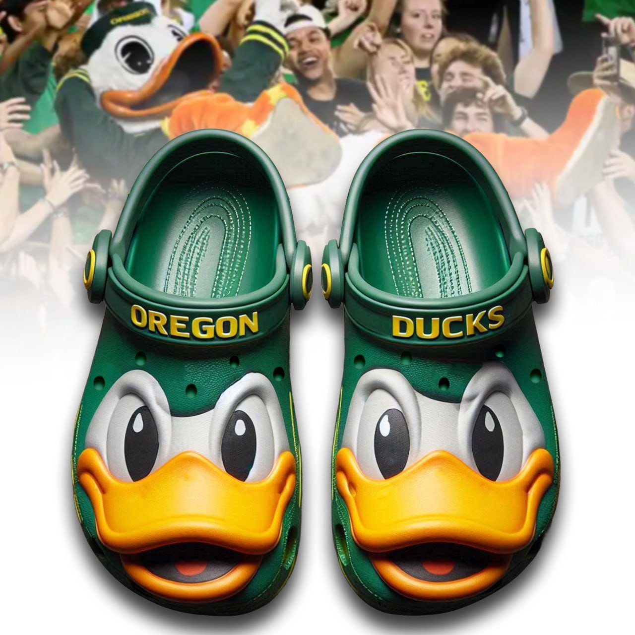 Oregon Ducks NCAA Sport Crocs Crocband Clogs Shoes Comfortable For Men Women and Kids
