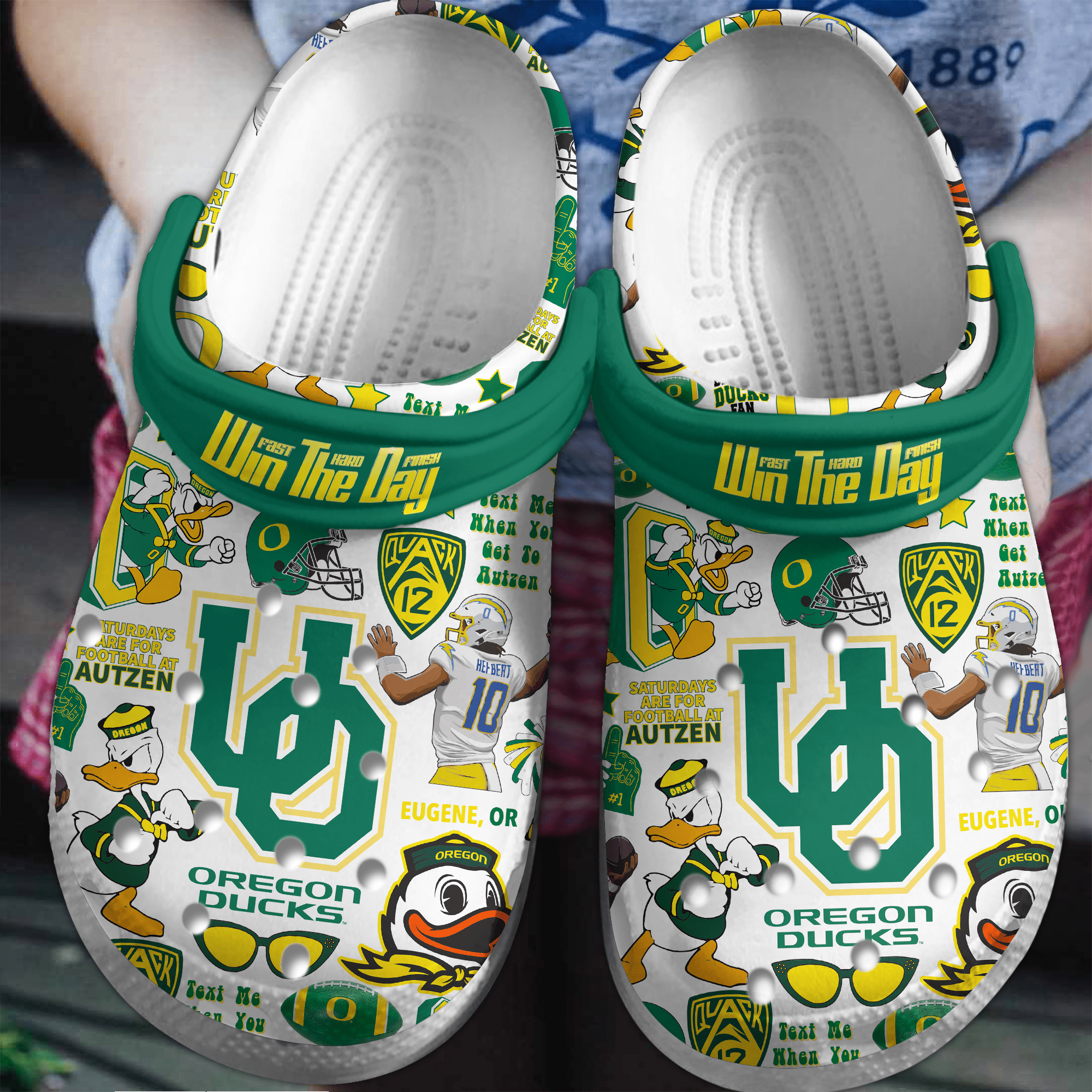 Oregon Ducks NCAA Sport Crocs Crocband Clogs Shoes Comfortable For Men Women and Kids