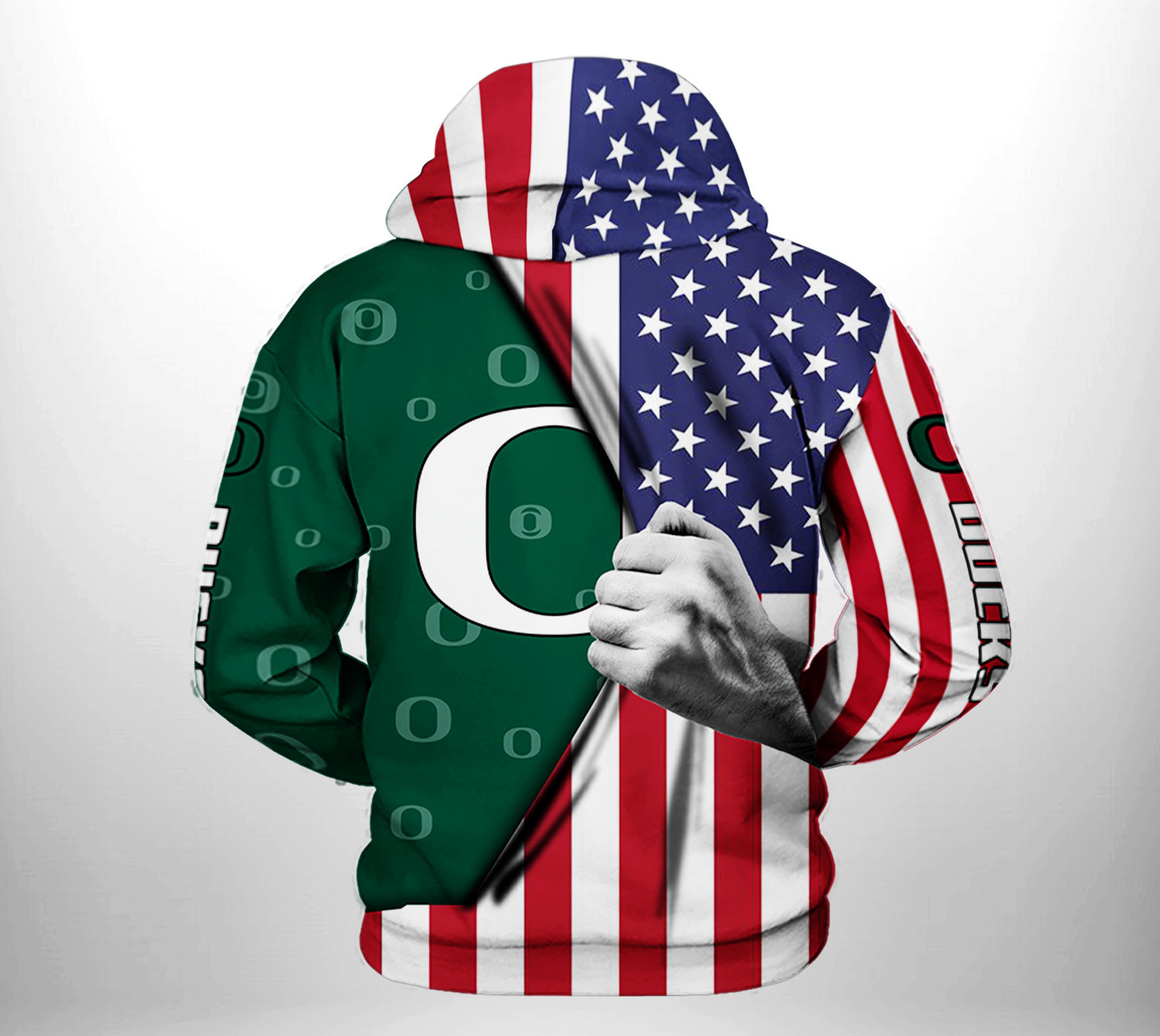 Oregon Ducks NCAA US Flag 3D All Over Print Hoodie, Zip Hoodie