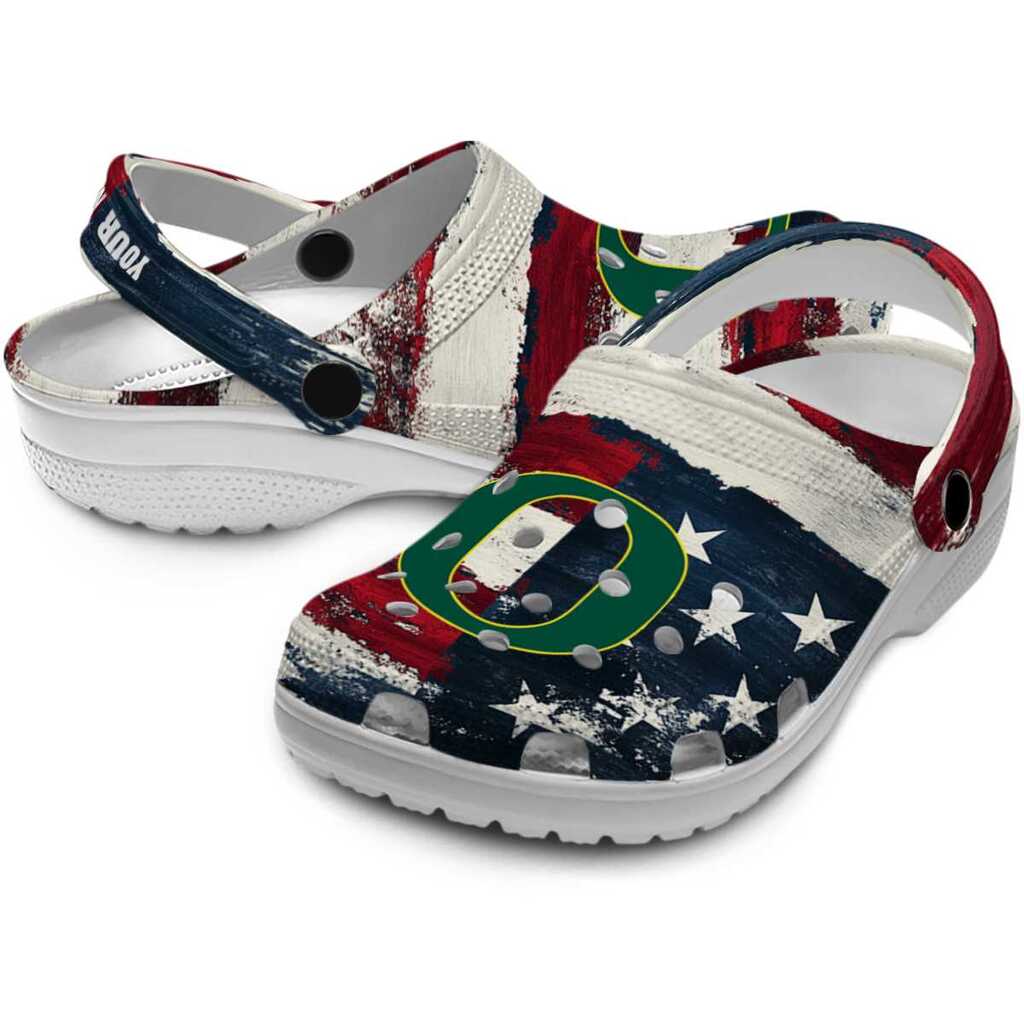 Oregon Ducks Patriotic Stripes ClogTVC1801965 - Image 3