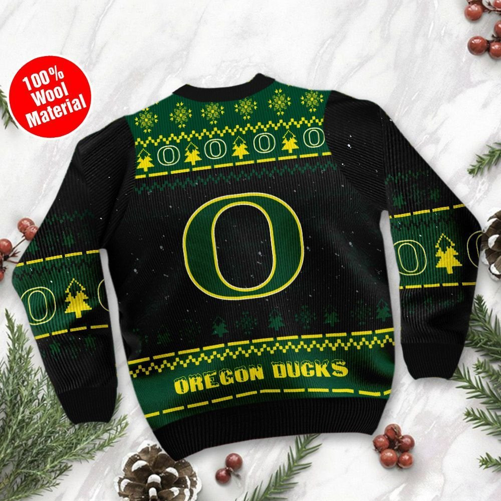 Oregon Ducks Snoopy Dabbing Ugly Christmas Sweater Adult 3D Funny Matching for family - Image 3