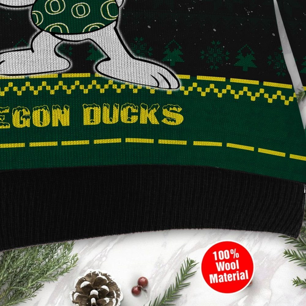 Oregon Ducks Snoopy Dabbing Ugly Christmas Sweater Adult 3D Funny Matching for family - Image 4