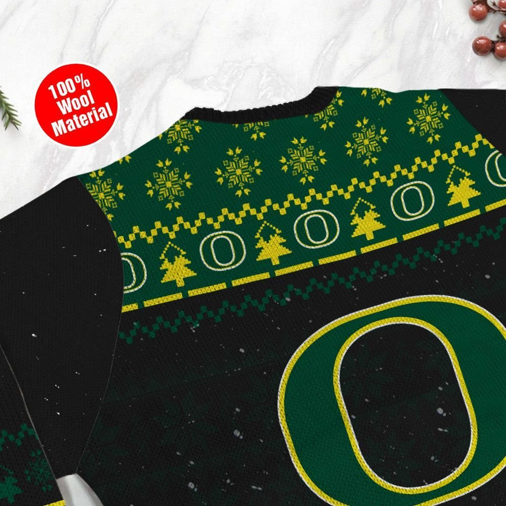 Oregon Ducks Snoopy Dabbing Ugly Christmas Sweater Adult 3D Funny Matching for family - Image 5