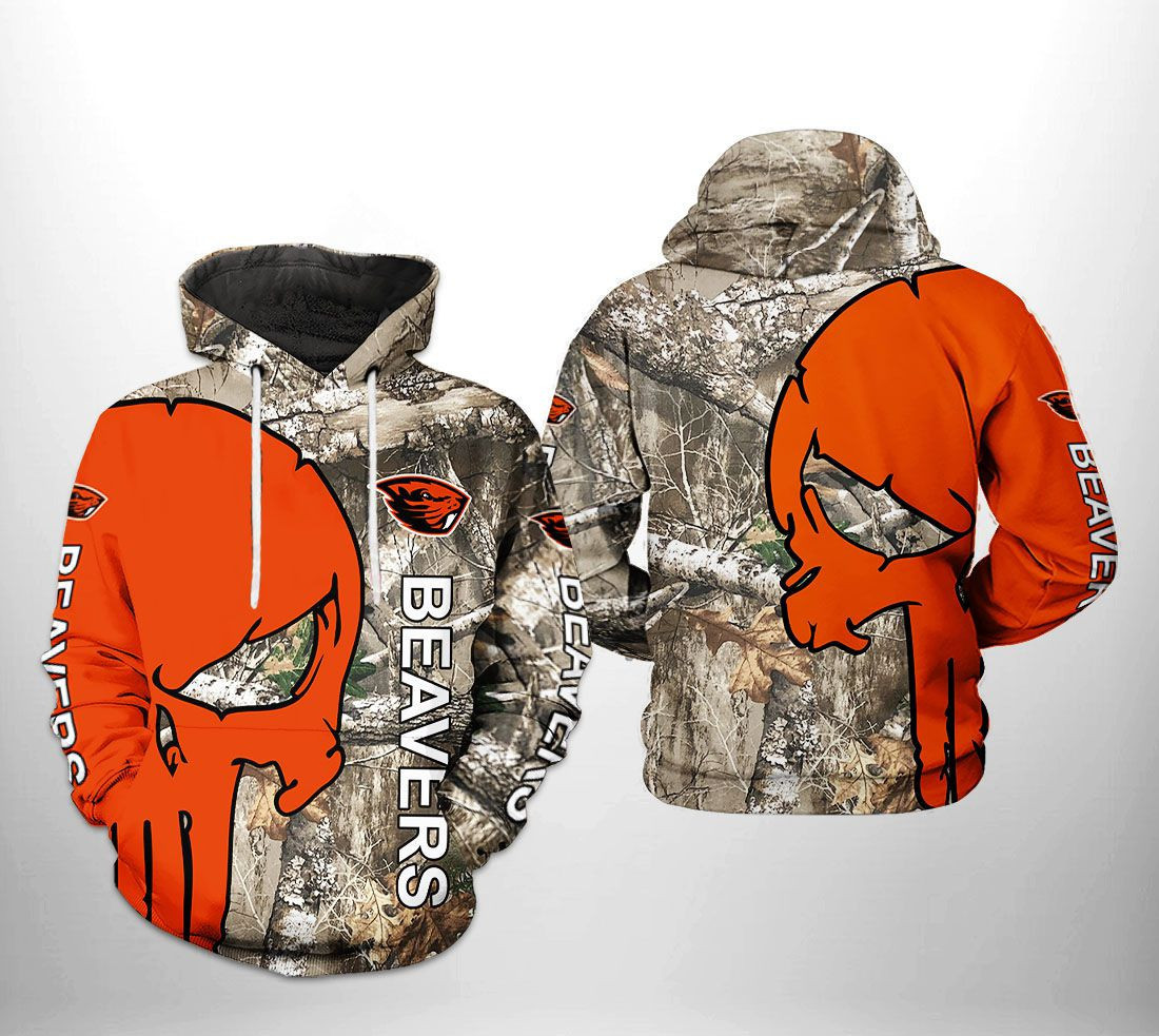 Oregon State Beavers NCAA Camo Veteran Hunting 3D All Over Print Hoodie, Zip Hoodie