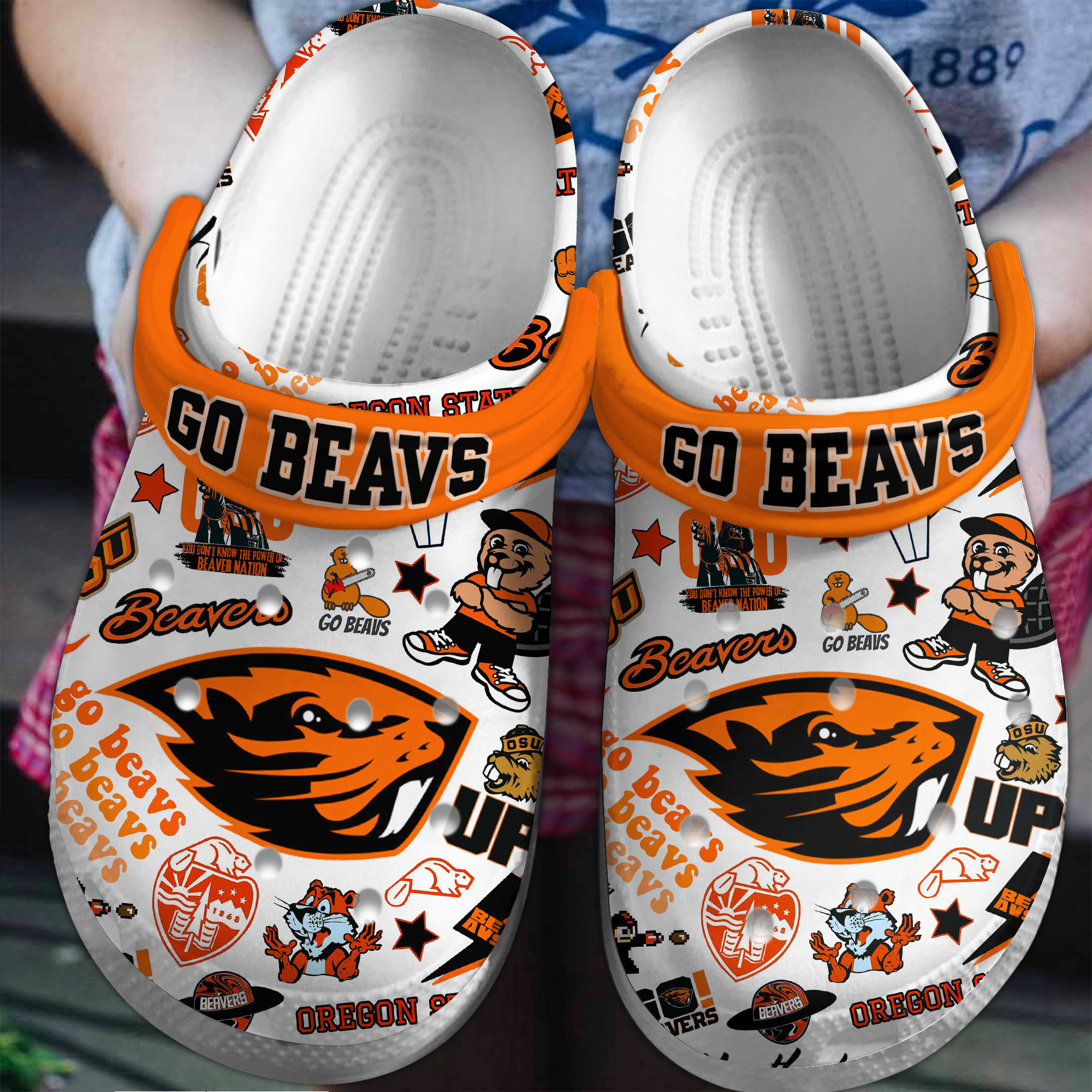 Oregon State Beavers NCAA Sport Crocs Crocband Clogs Shoes Comfortable For Men Women and Kids