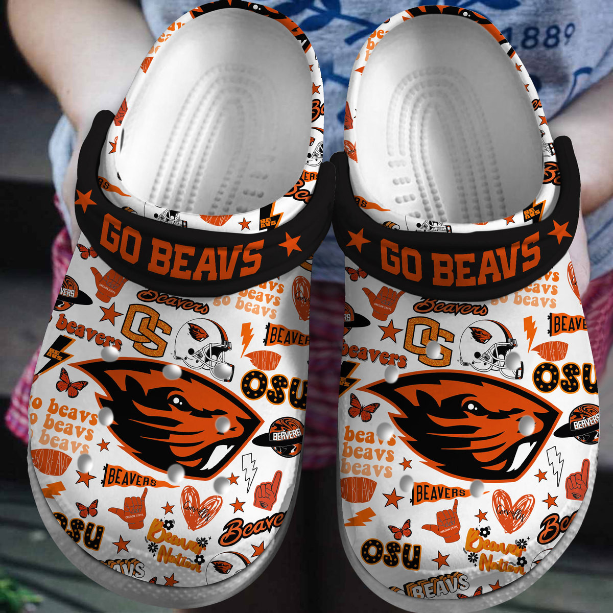 Oregon State Beavers NCAA Sport Crocs Crocband Clogs Shoes Comfortable For Men Women and Kids