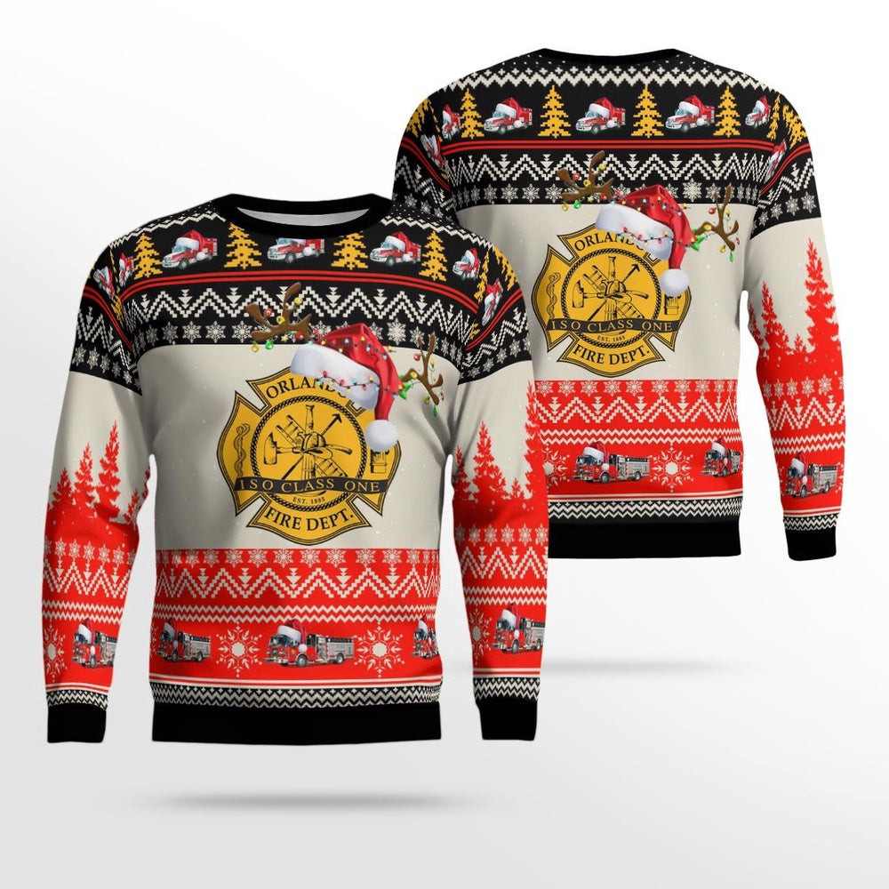 Orlando Florida Orlando Fire Department Christmas Ugly Sweater Christmas Unisex Sweaters Gift For Christmas