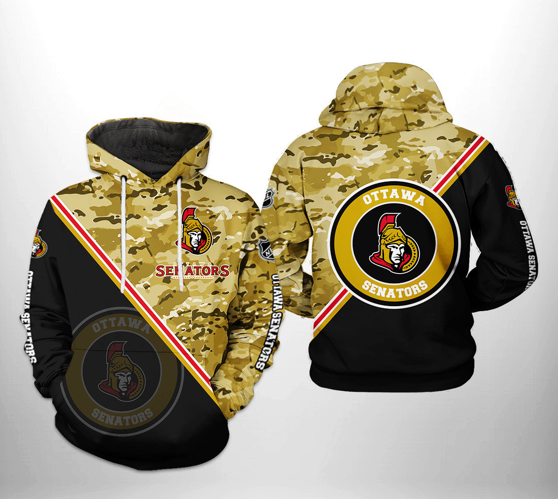 Ottawa Senators NHL Camo Team 3D All Over Print Hoodie, Zip Hoodie