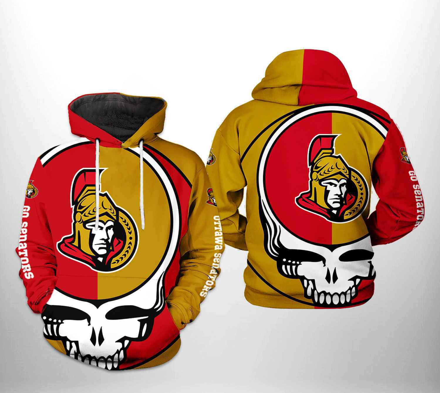 Ottawa Senators NHL Grateful Dead 3D All Over Print Hoodie, Zip Hoodie