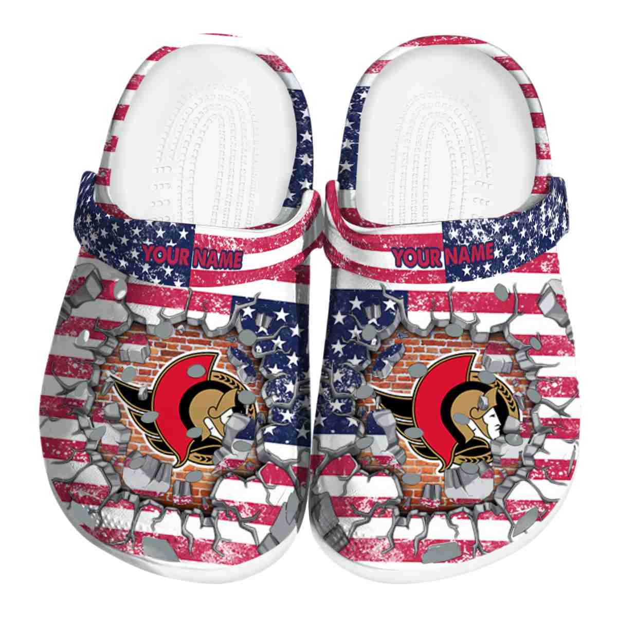 Ottawa Senators NHL Sport Crocs Crocband Clogs Shoes Comfortable For Men Women and Kids