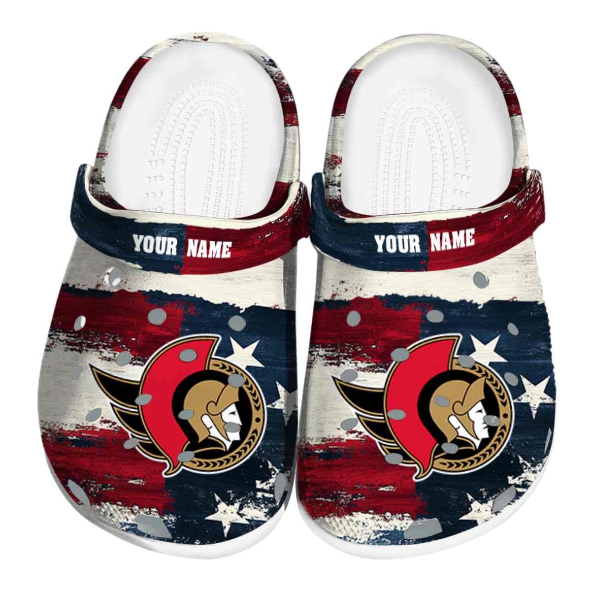 Ottawa Senators NHL Sport Crocs Crocband Clogs Shoes Comfortable For Men Women and Kids