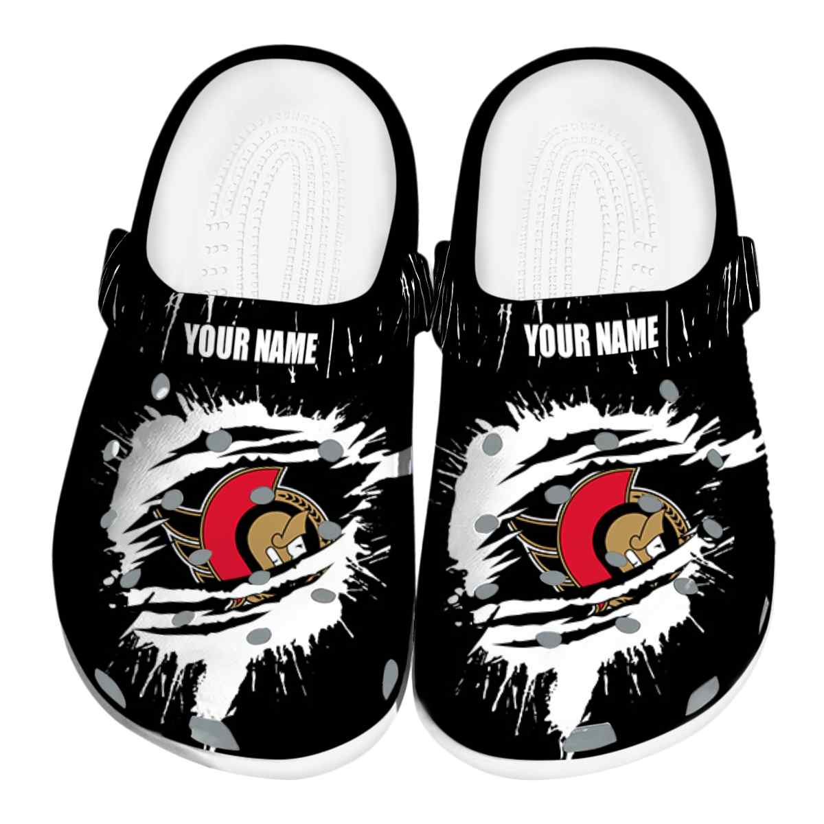 Ottawa Senators NHL Sport Crocs Crocband Clogs Shoes Comfortable For Men Women and Kids
