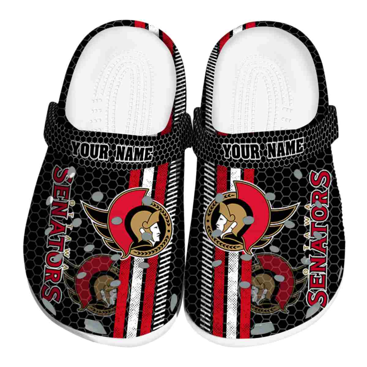 Ottawa Senators NHL Sport Crocs Crocband Clogs Shoes Comfortable For Men Women and Kids