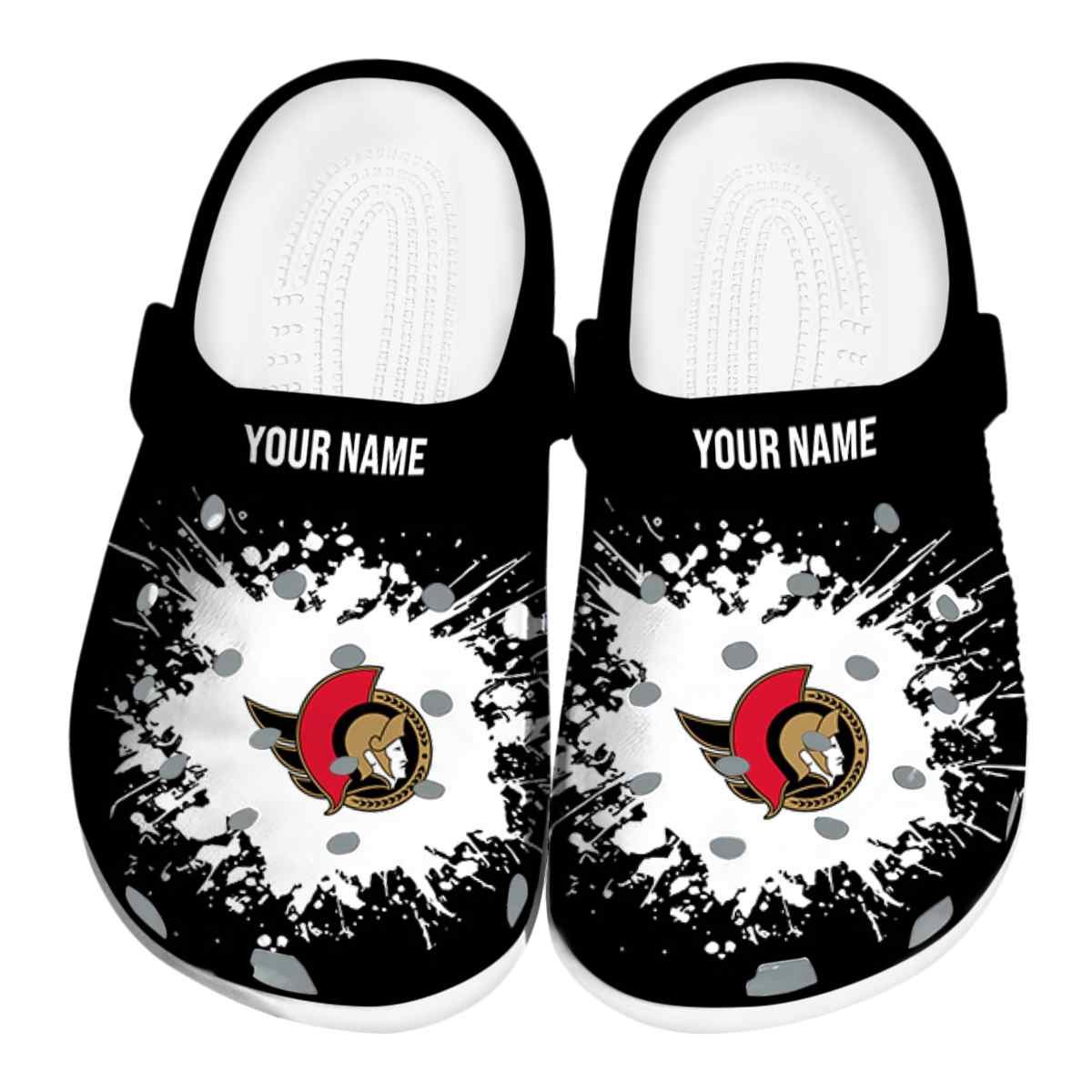 Ottawa Senators NHL Sport Crocs Crocband Clogs Shoes Comfortable For Men Women and Kids