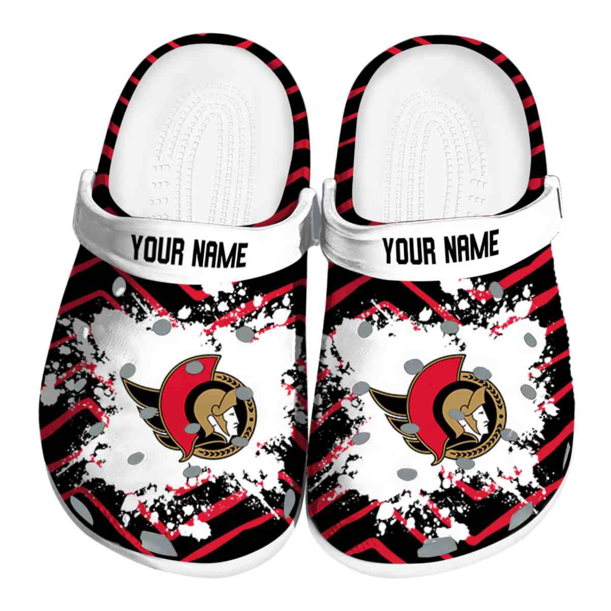 Ottawa Senators NHL Sport Crocs Crocband Clogs Shoes Comfortable For Men Women and Kids