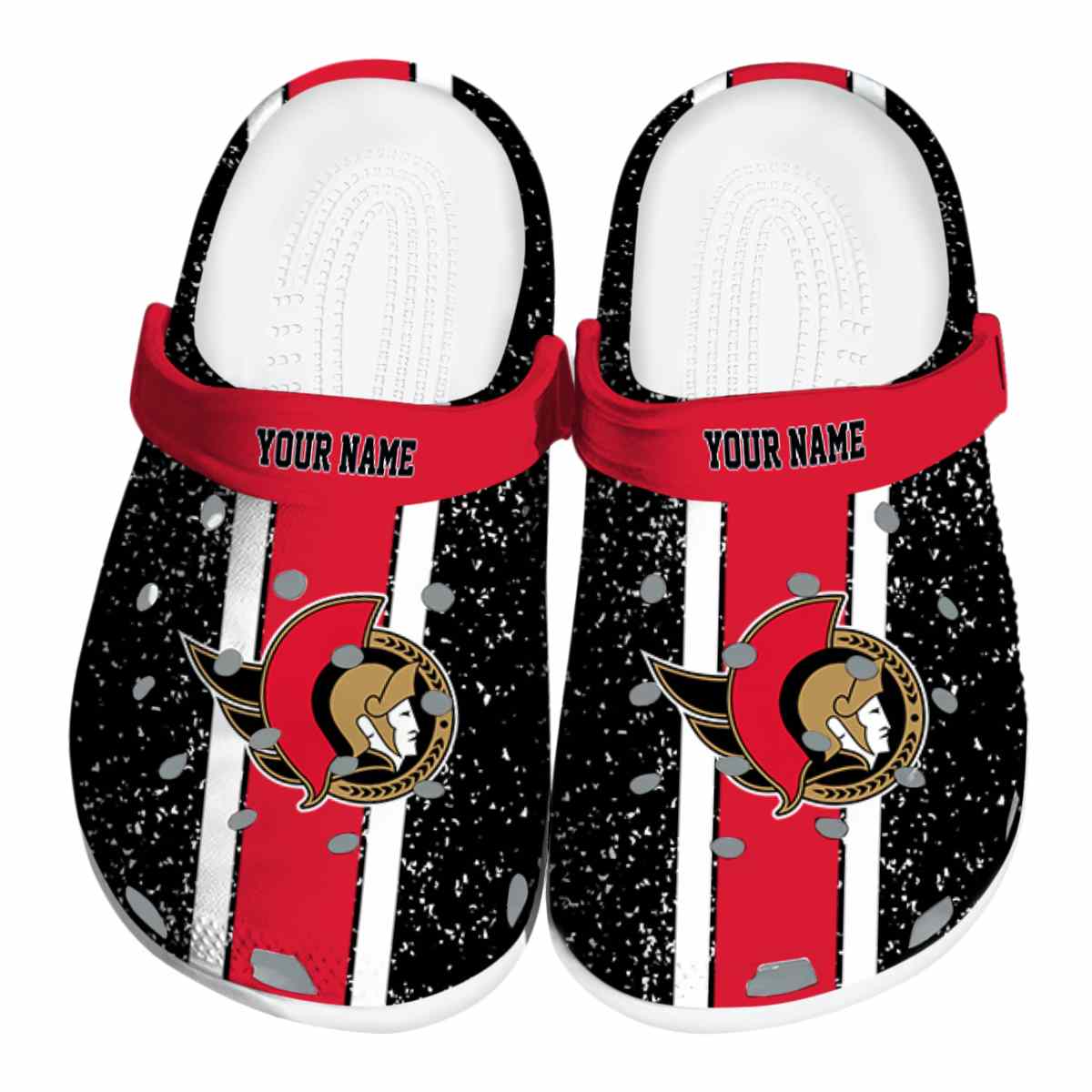 Ottawa Senators NHL Sport Crocs Crocband Clogs Shoes Comfortable For Men Women and Kids