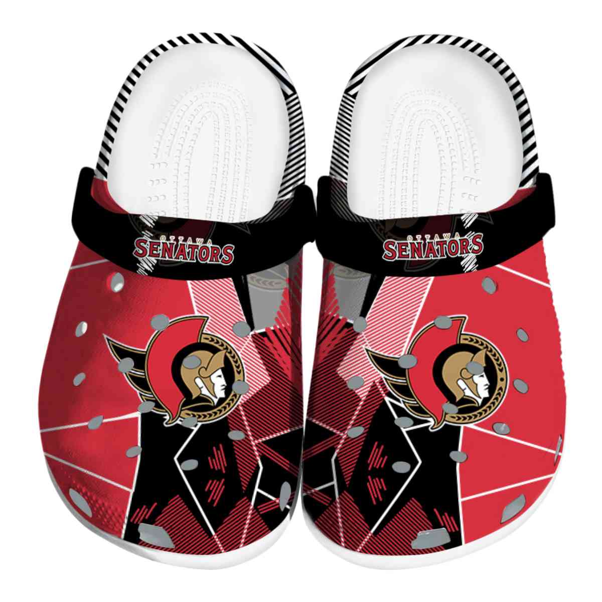 Ottawa Senators NHL Sport Crocs Crocband Clogs Shoes Comfortable For Men Women and Kids