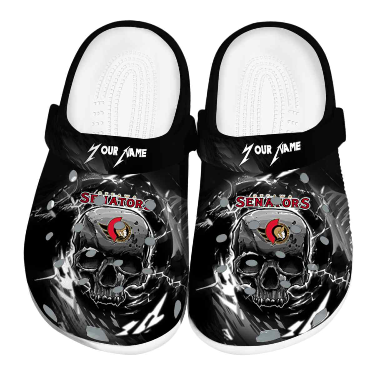 Ottawa Senators NHL Sport Crocs Crocband Clogs Shoes Comfortable For Men Women and Kids