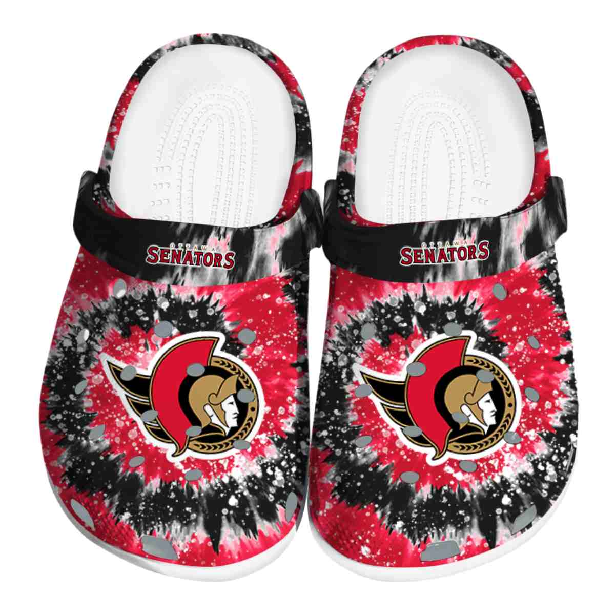 Ottawa Senators NHL Sport Crocs Crocband Clogs Shoes Comfortable For Men Women and Kids