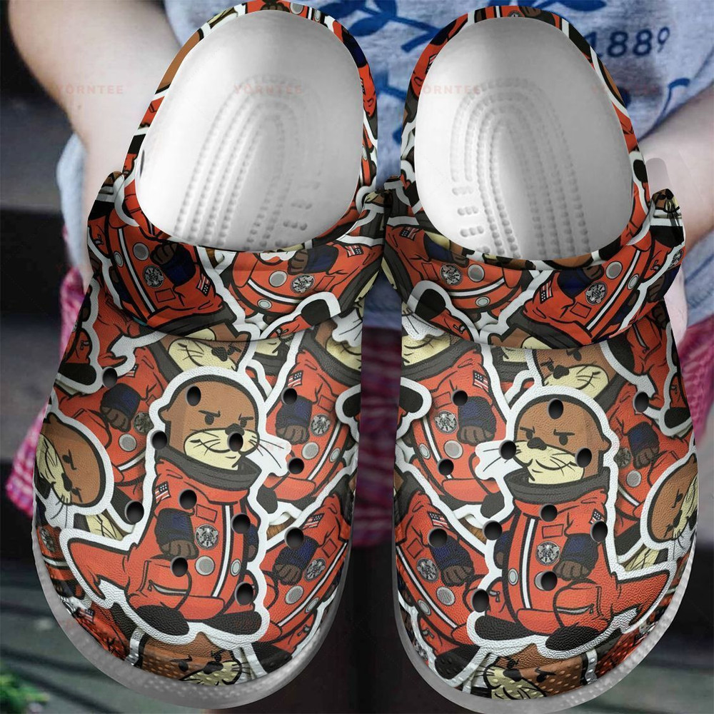 Otter Astronaut Stickers Gift For Lover Rubber clog Shoes Comfy Footwear