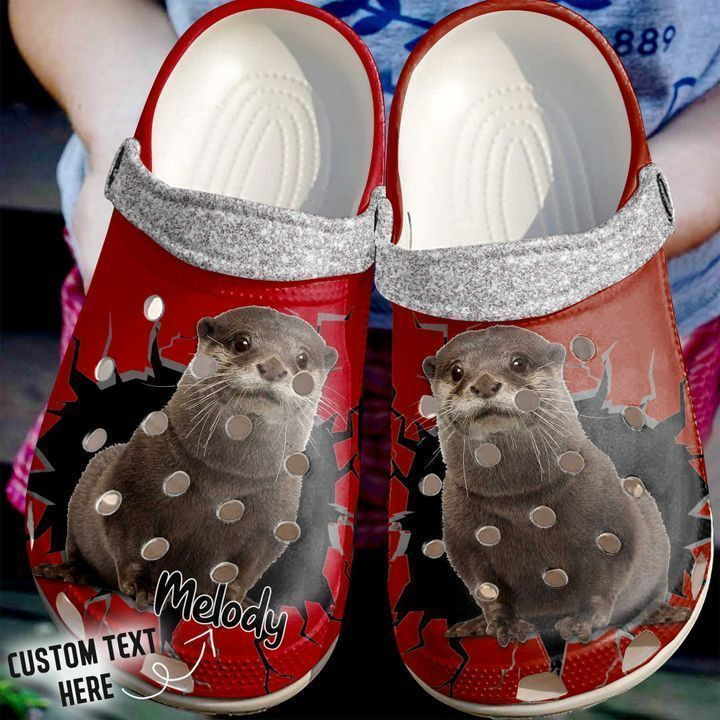 Otter Personalized Crack Wall Classic Clogs Shoes