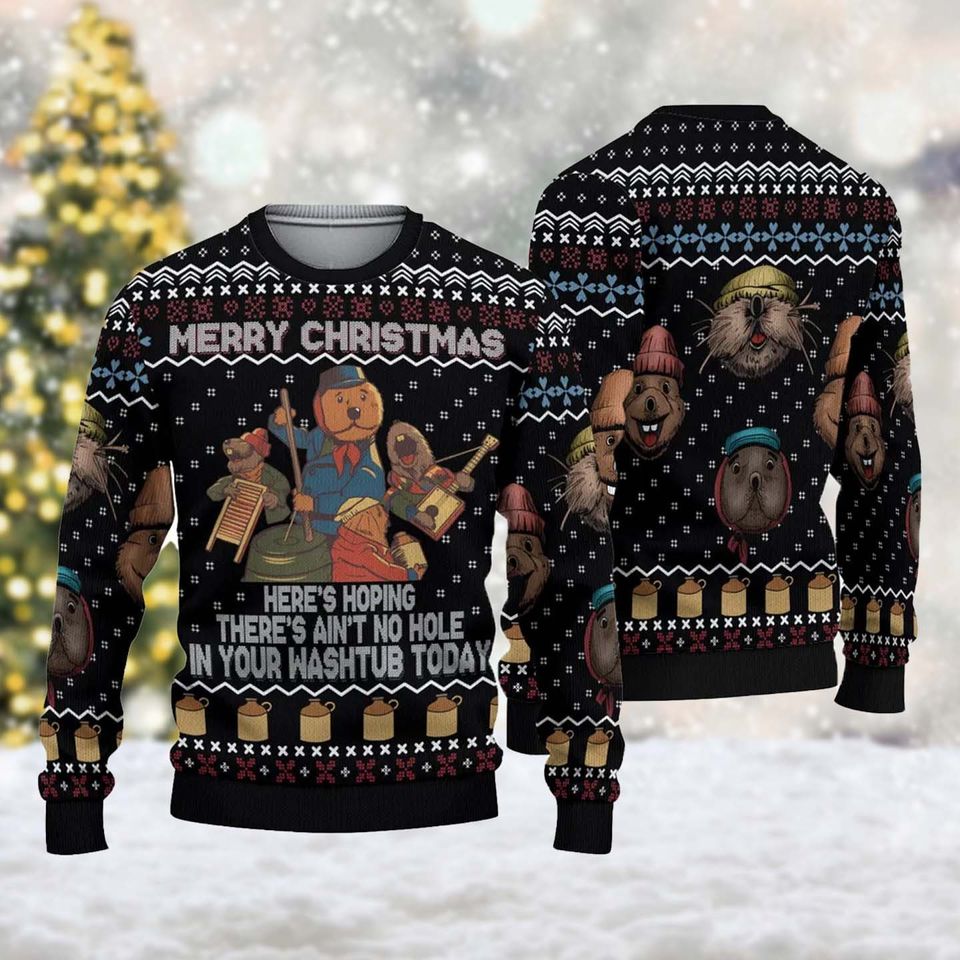 Otters Band Christmas Ugly Sweater, Otters Music Drama Xmas Sweater