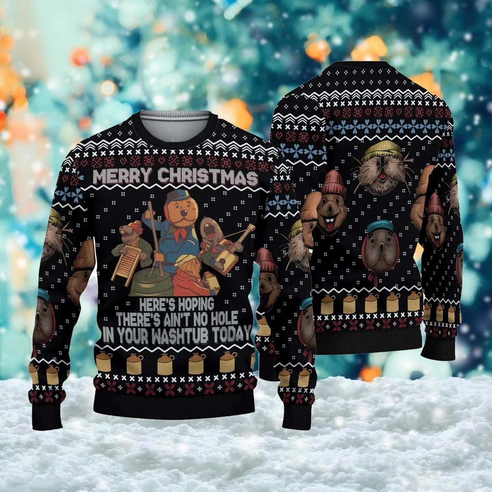 Otters Band Christmas Ugly Sweater, Otters Music Drama Xmas Sweater