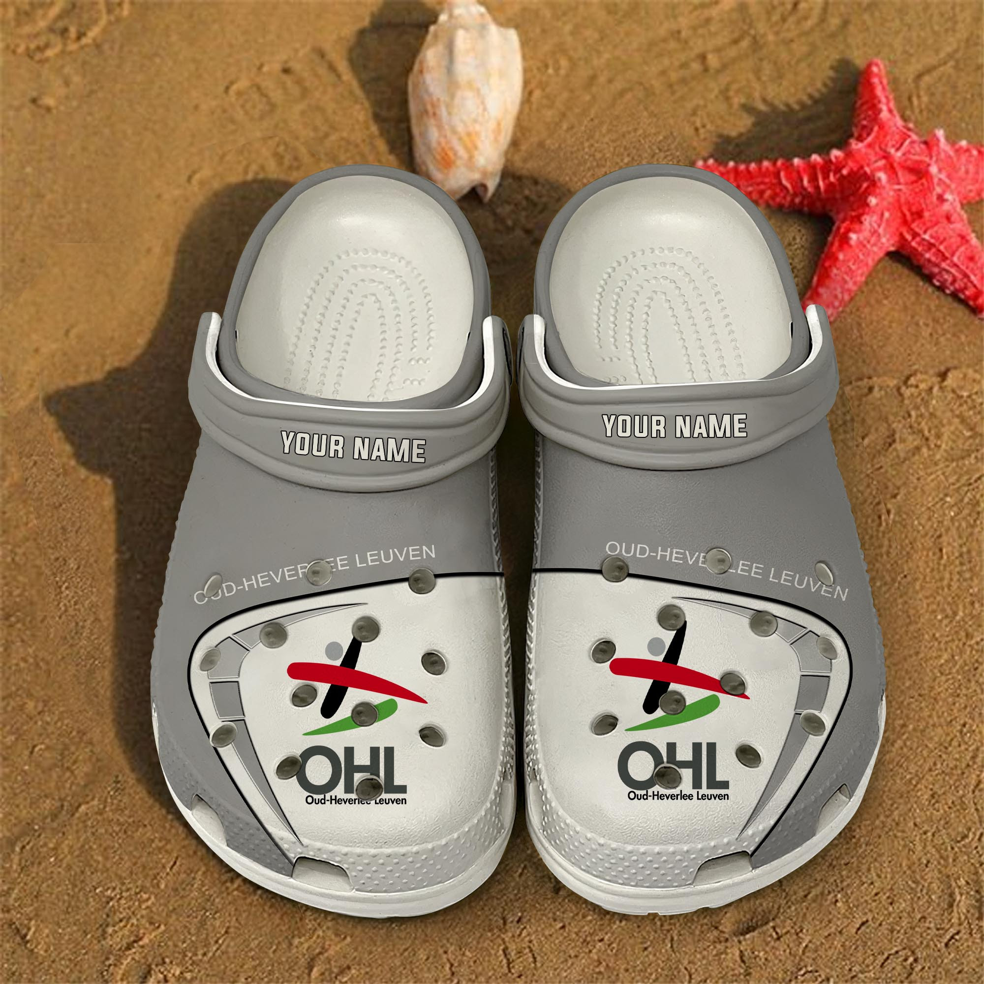 Oud-Heverlee Leuven Football Crocs Crocband Clogs Shoes Comfortable For Men Women and Kids