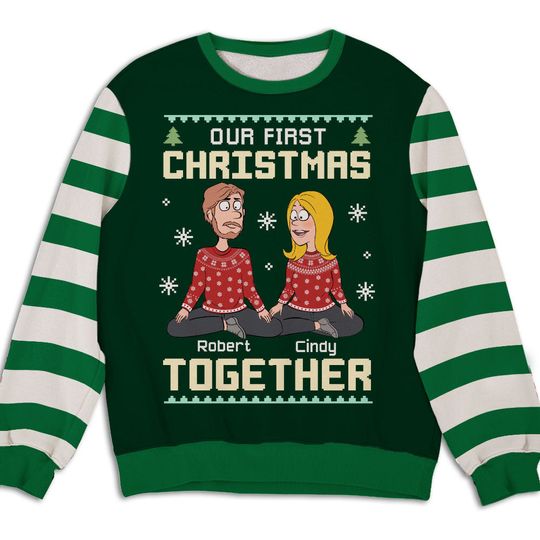 Our First Christmas - Personalized Sweatshirt - Christmas Gift For Couple, Husband, Wife - Image 4