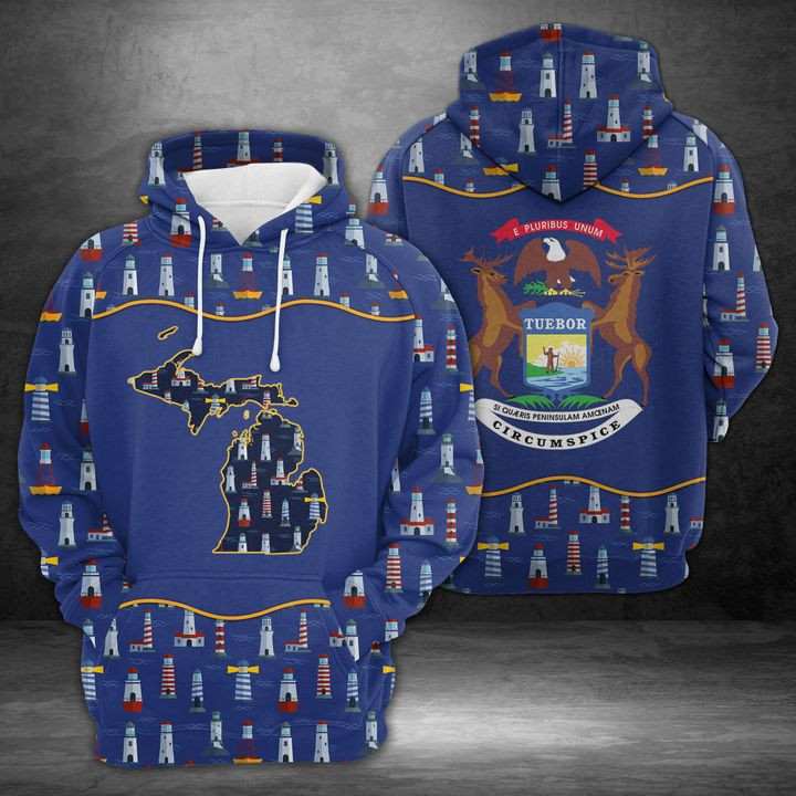 Our Michigan 3D All Over Print Hoodie, Zip Hoodie