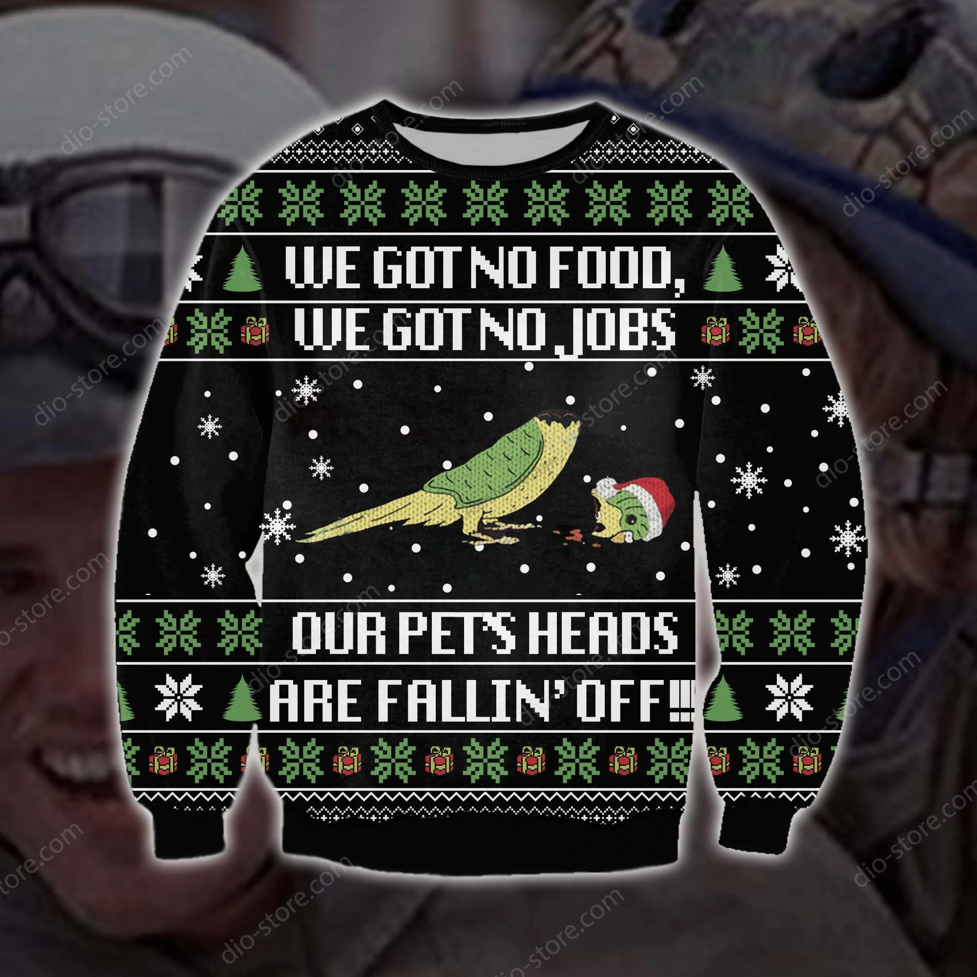 Our Pets Heads Are Falling Off Knitting Pattern 3D Print Ugly Christmas Sweater Adult 3D Funny Matching for family