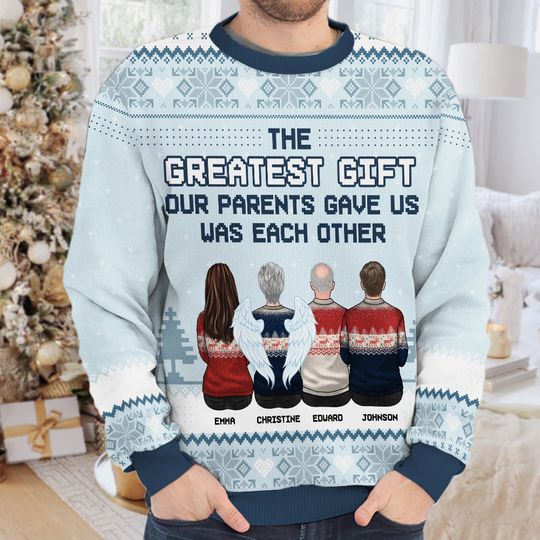 Our Siblings Are The Greatest Gifts - Family Personalized Custom Ugly Sweatshirt - Unisex Wool Jumper - Christmas Gift For Siblings, Brothers, Sisters - Image 6