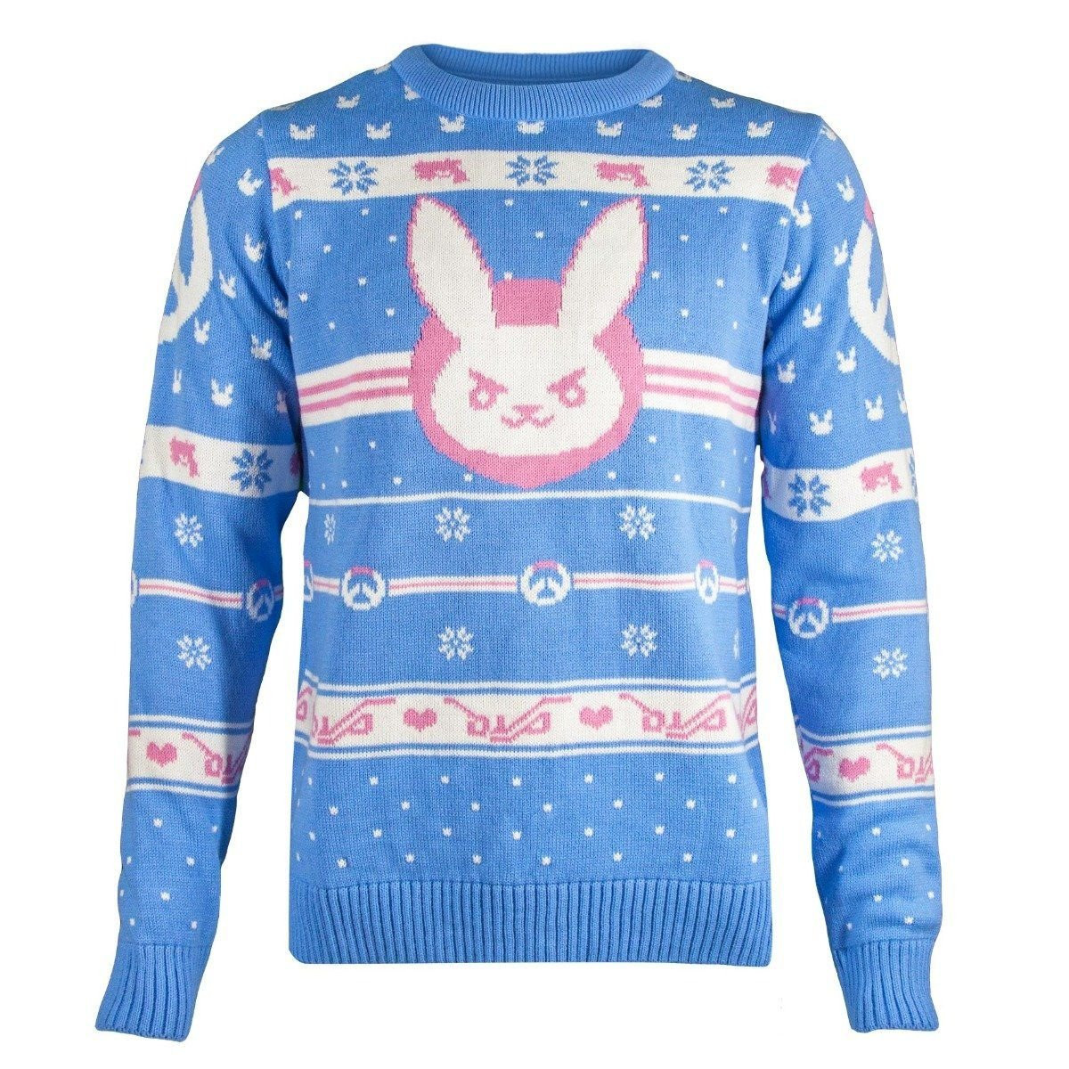 Overwatch D.Va Snow Bunny Christmas Jumper Ugly Christmas Sweater Adult 3D Funny Matching for family