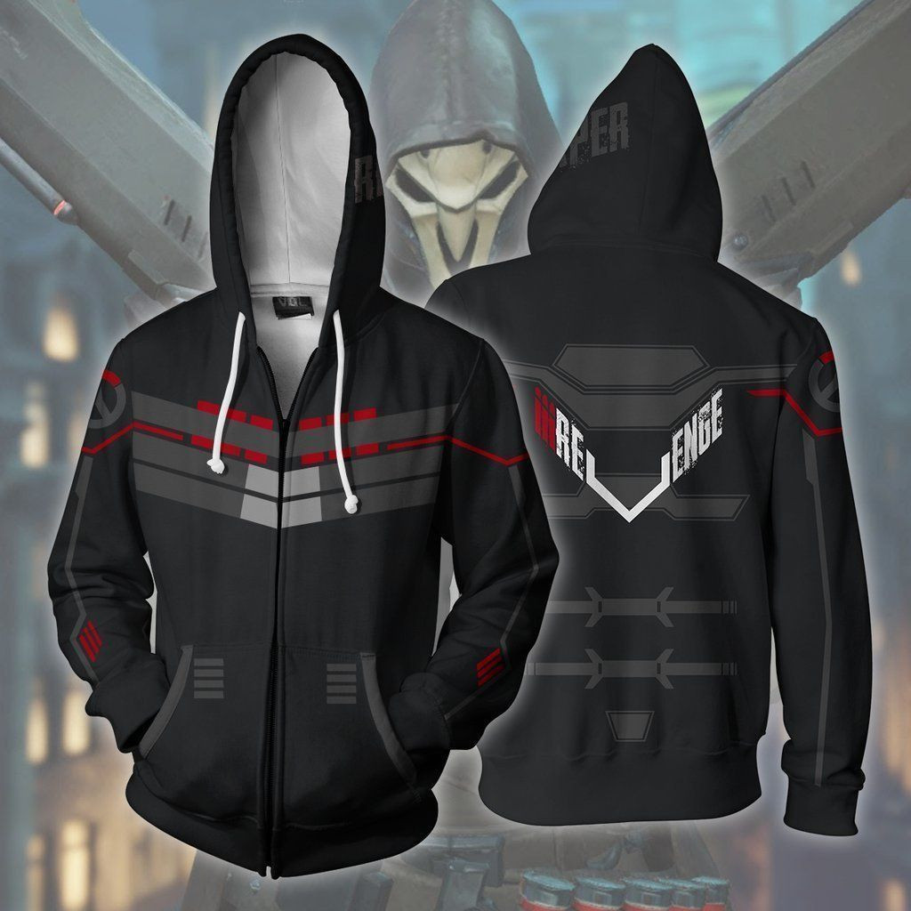 OVERWATCH Reaper Cosplay 3D All Over Print Hoodie, Zip Hoodie