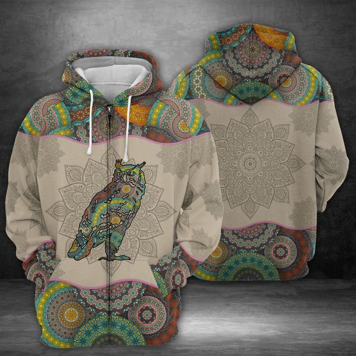 Owl 3D All Over Print Hoodie, Zip Hoodie
