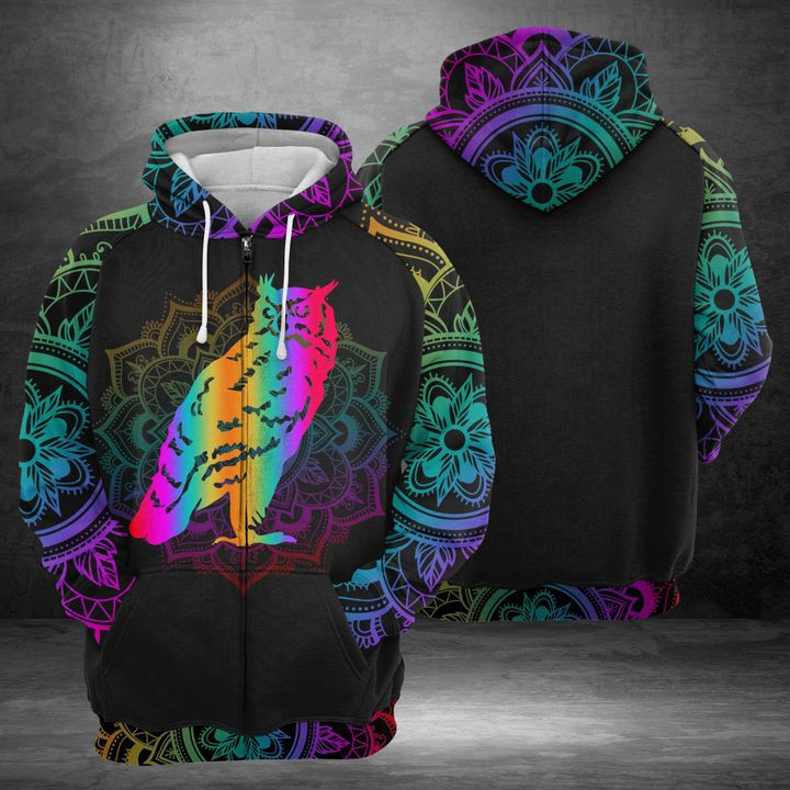 Owl 3D All Over Print Hoodie, Zip Hoodie