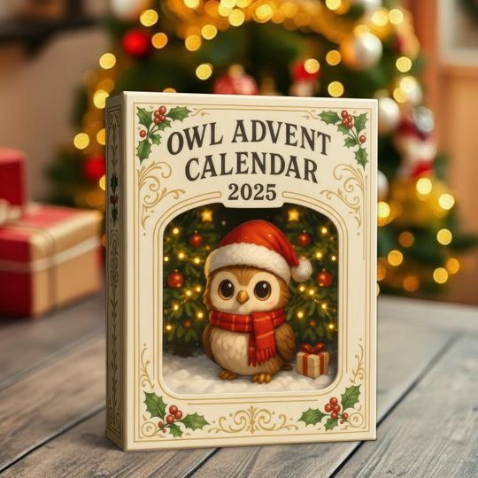 Owl Advent Calendar 2025 2D Acrylic Gift, 24 Pcs Cute Owl Figures, Christmas Countdown Calendar, Unique Holiday Gift, Xmas Decor - Image 8