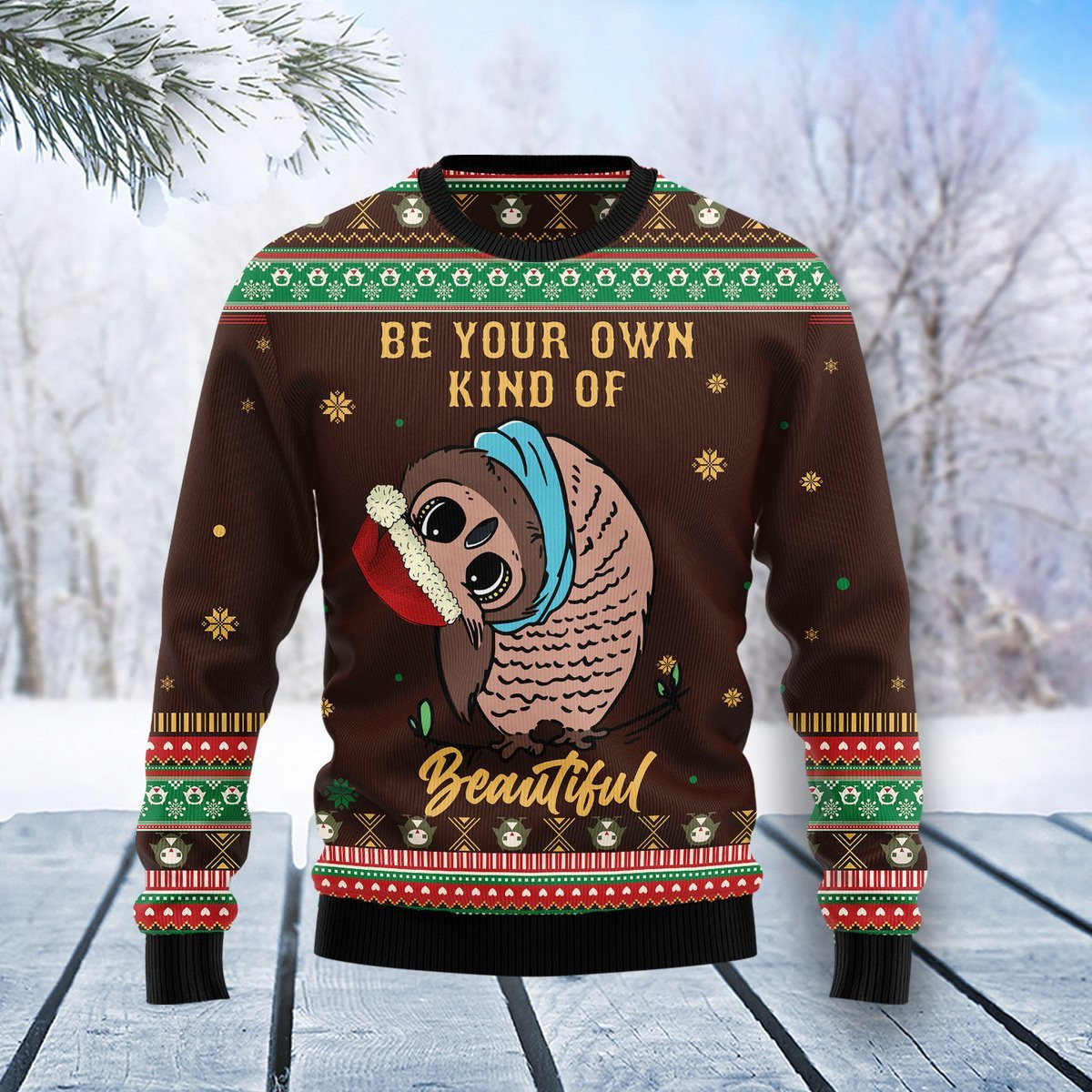 Owl Beautiful Ugly Christmas Sweater Adult 3D Funny Matching for family