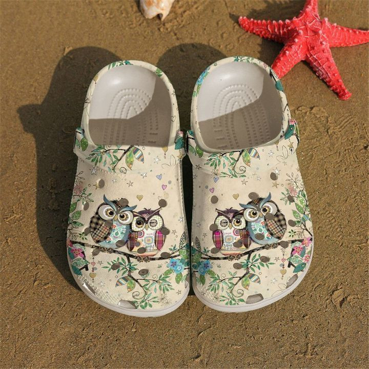 Owl Couple Quilting V2 Classic Clogs Shoes