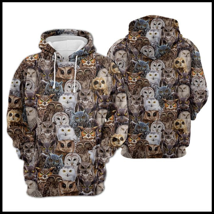 Owl Group 3D All Over Print Hoodie, Zip Hoodie