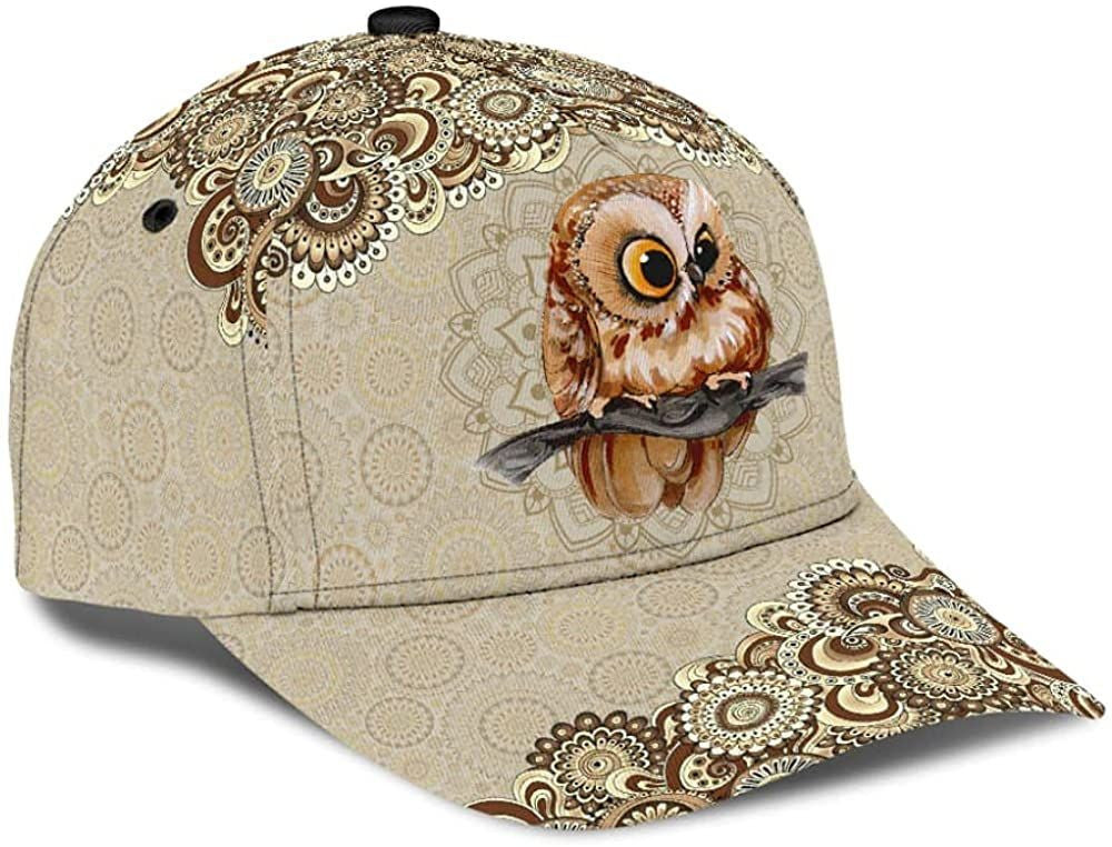 Owl Mandala Pattern Style Wonderful 3D Cap, Snapback Cap, Baseball Cap Gift Men Women Trucker Hats Custom Hats Gifts For Men & Women