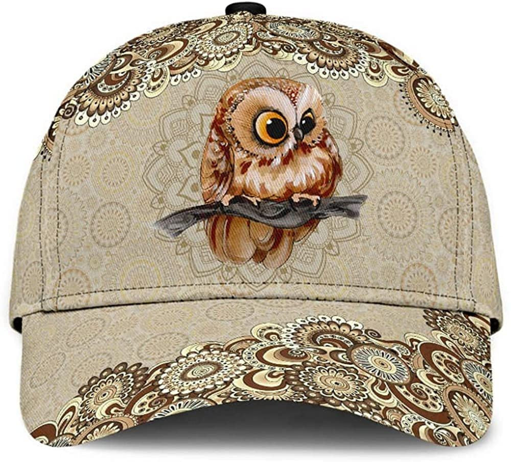 Owl Mandala Pattern Style Wonderful 3D Cap, Snapback Cap, Baseball Cap Gift Men Women Trucker Hats Custom Hats Gifts For Men & Women