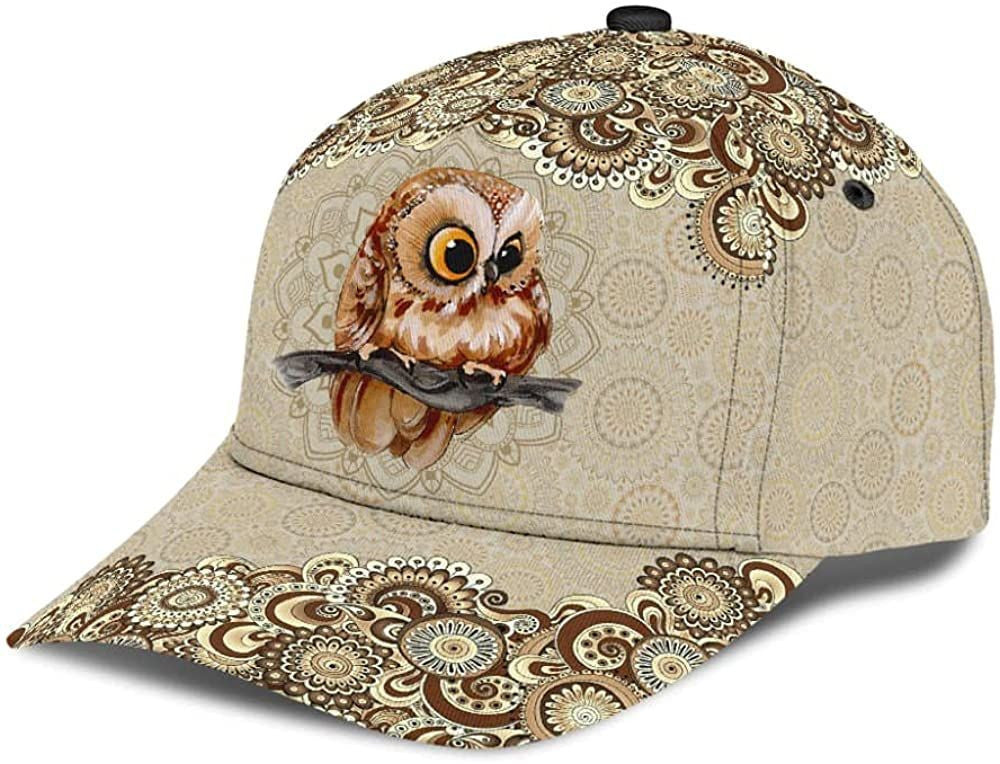 Owl Mandala Pattern Style Wonderful 3D Cap, Snapback Cap, Baseball Cap Gift Men Women Trucker Hats Custom Hats Gifts For Men & Women