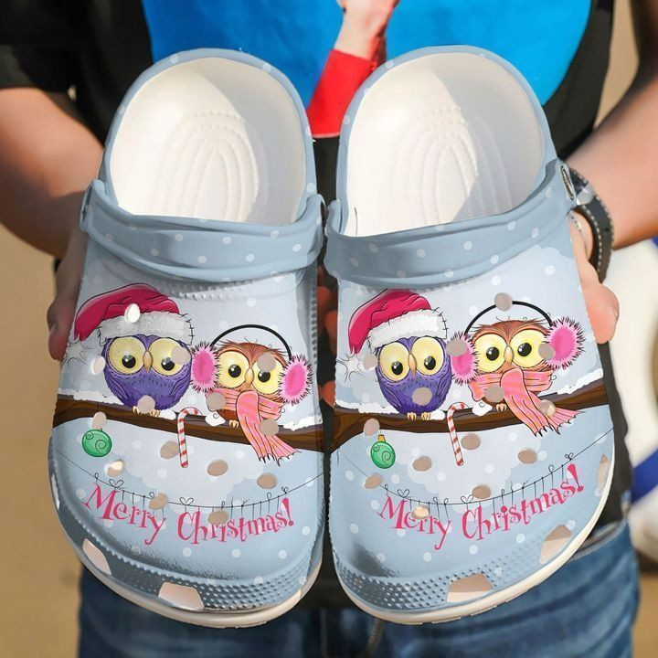 Owl Merry Christmas Classic Clogs Shoes