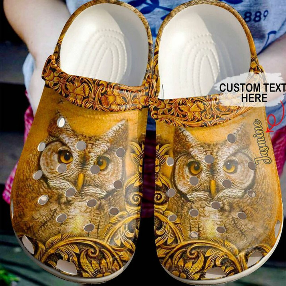 Owl Personalized Carved 102 Gift For Lover Rubber clog Shoes Comfy Footwear