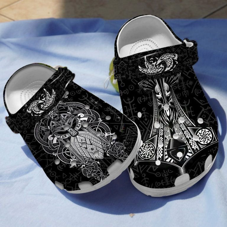 Owl Vikings Warrior Tattoo Vintage Shoes Clogs Birthday Christmas Gifts For Men Women