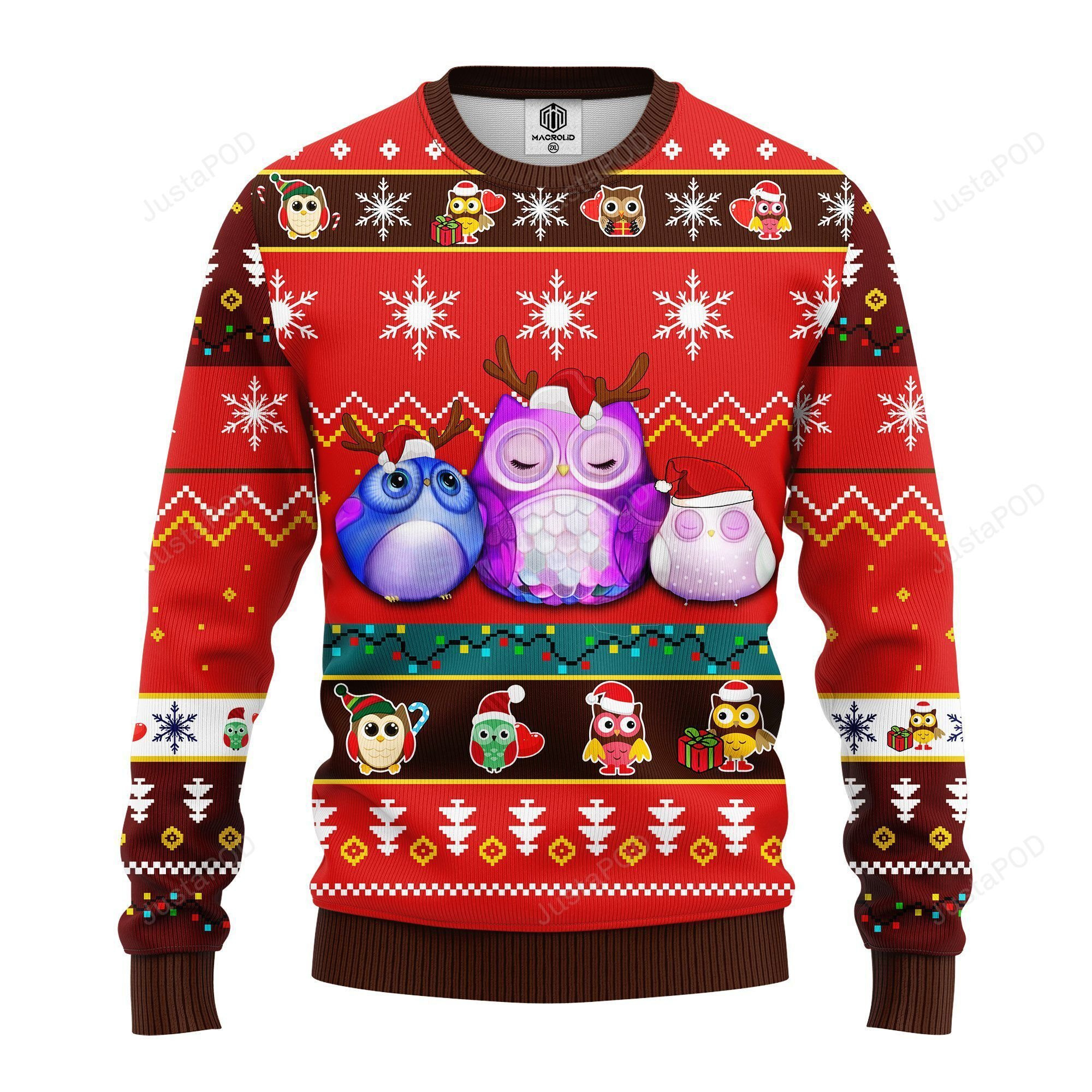 Own Night Cute Green Red Brown Ugly Christmas Sweater Adult 3D Funny Matching for family