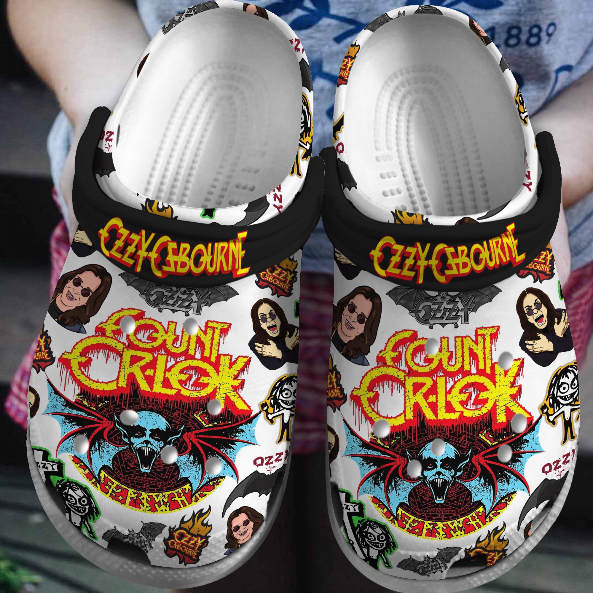 Ozzy Osbourne Music Crocs Crocband Clogs Shoes Comfortable For Men Women and Kids