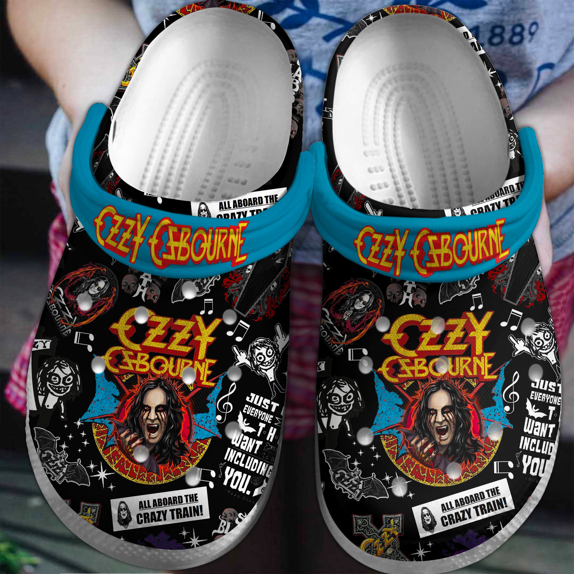 Ozzy Osbourne Music Crocs Crocband Clogs Shoes Comfortable For Men Women and Kids